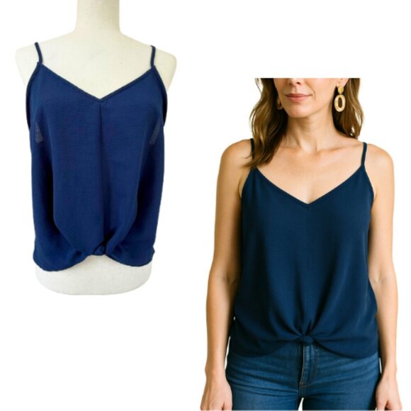 LUSH Navy Knot Front Cami Tank Size M - Picture 10 of 10
